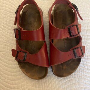 Birkenstock Birkis Brick Red Sandals